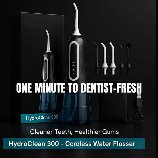 Water Flosser 300 ml Cordless Oral Irrigator, IPX7 Waterproof, 4 Modes, USB Rechargeable