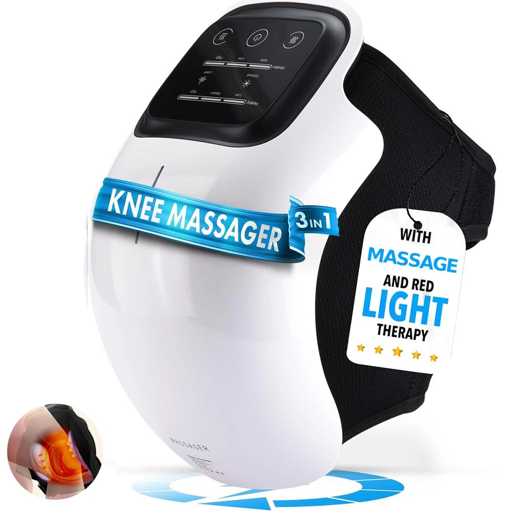 Smart Knee Massager with Red Light Therapy – Electric Heating & Vibration for Joint Pain, Swelling, and Muscle Relief