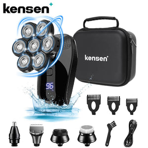 7D Flex Pro Bald Head Shaver – 5-in-1 Waterproof Grooming Kit (LED, 90-min)