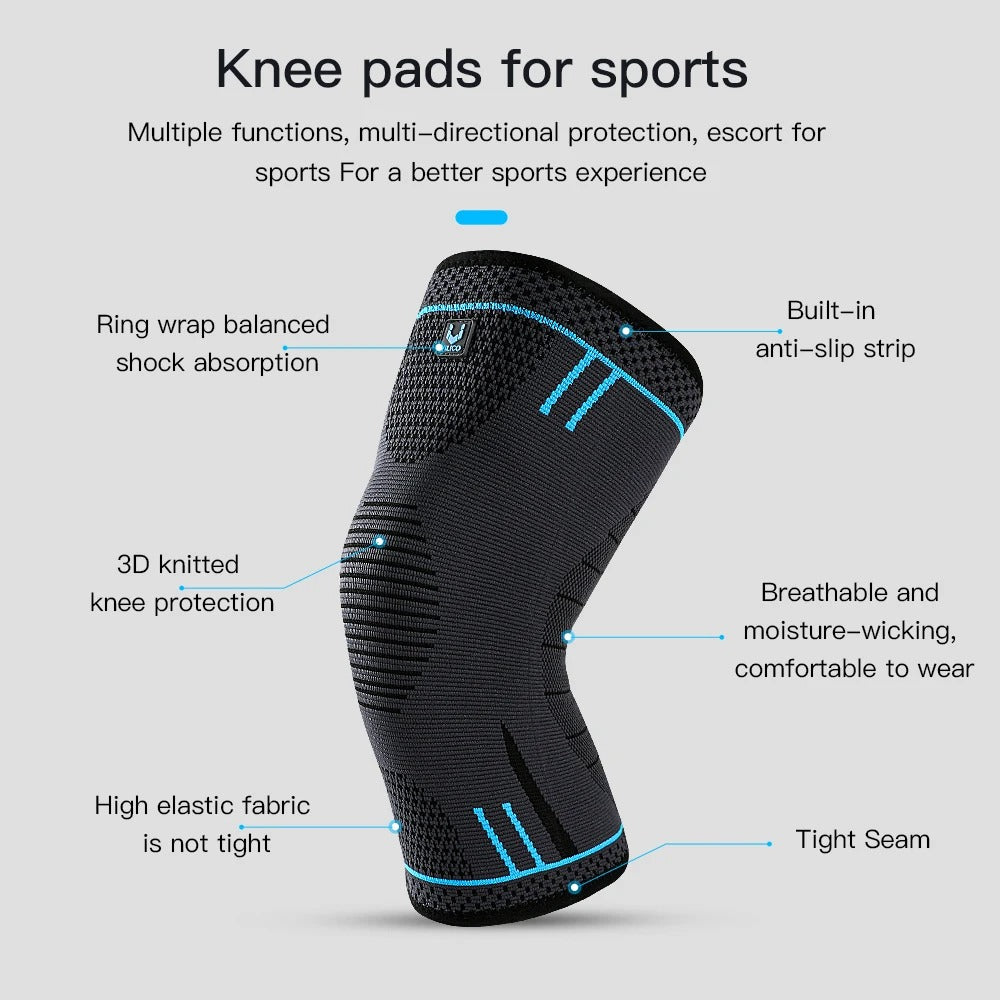 Compression Knee Support Sleeve – Elastic, Breathable Sports Brace with Anti-Collision Pad