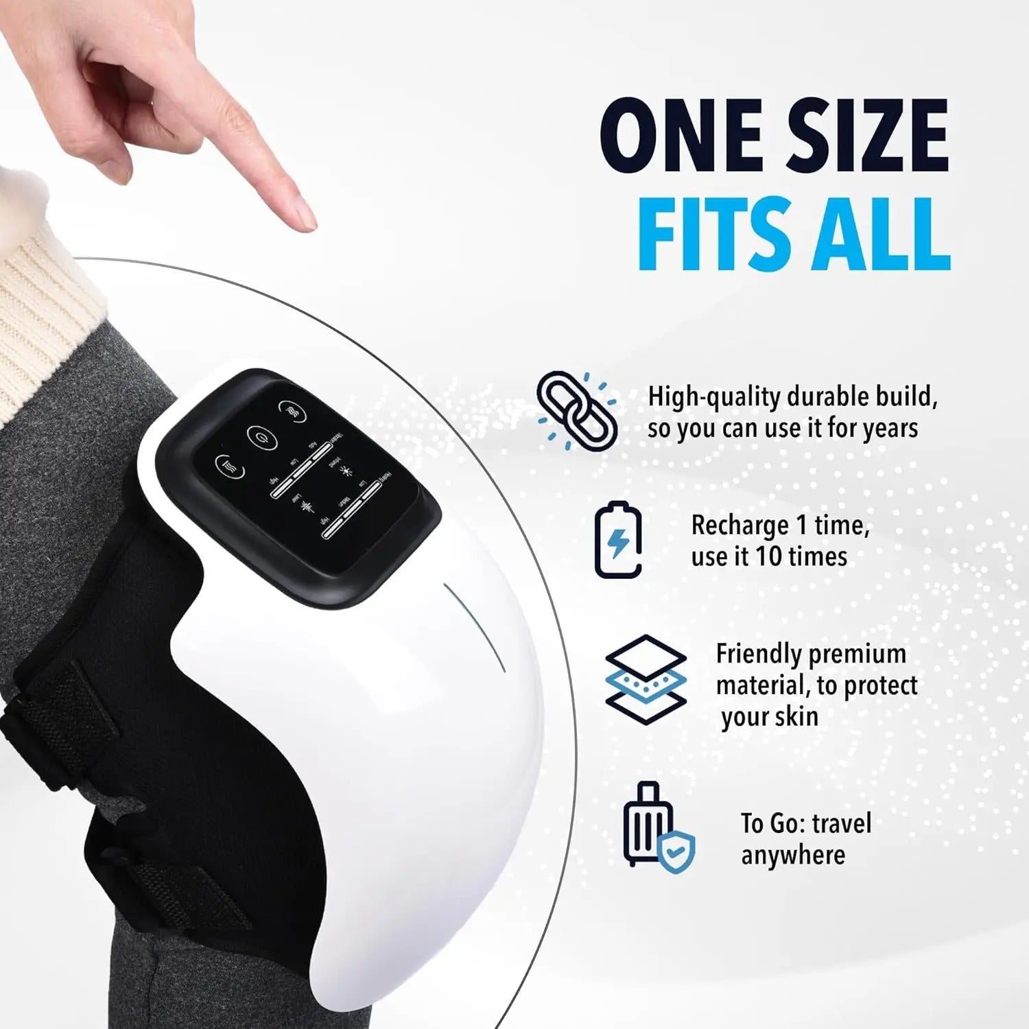 Smart Knee Massager with Red Light Therapy – Electric Heating & Vibration for Joint Pain, Swelling, and Muscle Relief