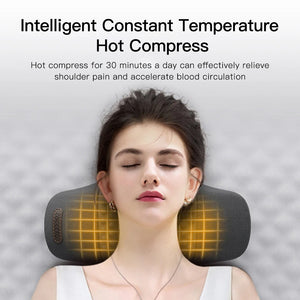 Electric Neck Massage Pillow - Heating, Vibration & Cervical Traction for Relaxation & Spine Support