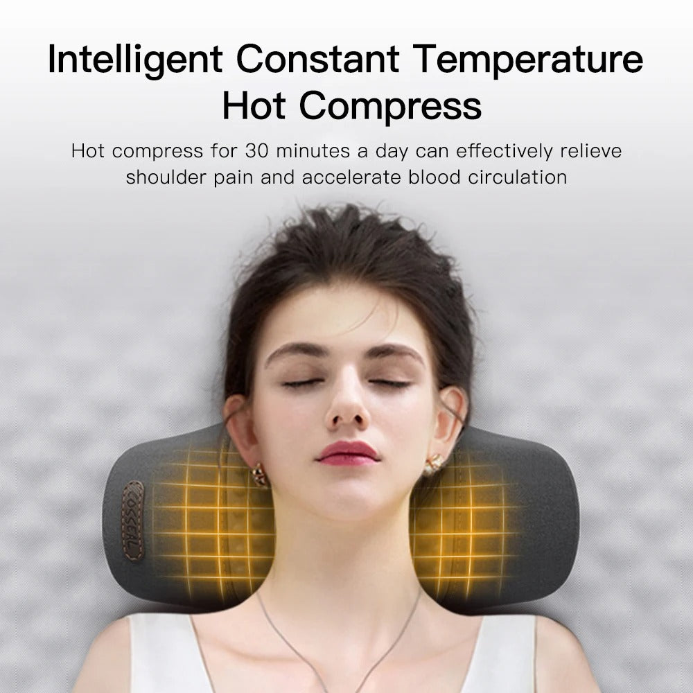 Electric Neck Massage Pillow - Heating, Vibration & Cervical Traction for Relaxation & Spine Support