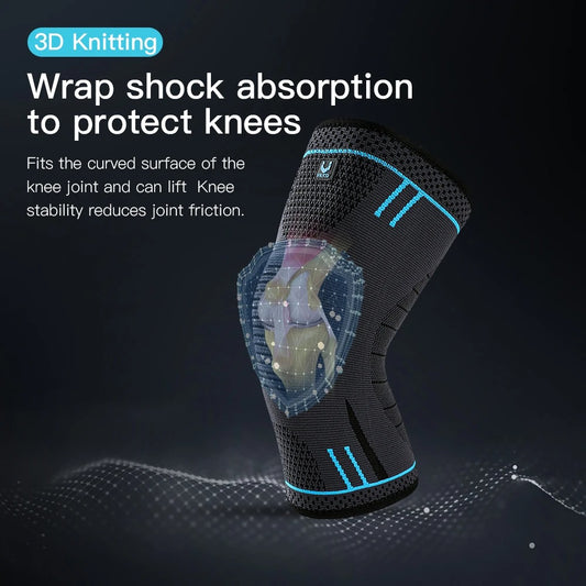 Compression Knee Support Sleeve – Elastic, Breathable Sports Brace with Anti-Collision Pad