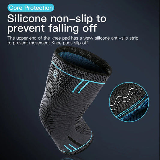 Compression Knee Support Sleeve – Elastic, Breathable Sports Brace with Anti-Collision Pad