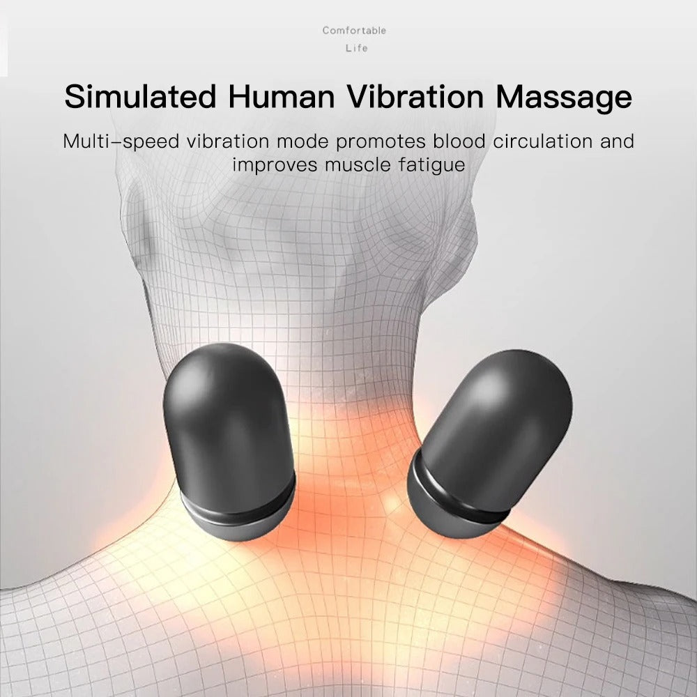 Electric Neck Massage Pillow - Heating, Vibration & Cervical Traction for Relaxation & Spine Support