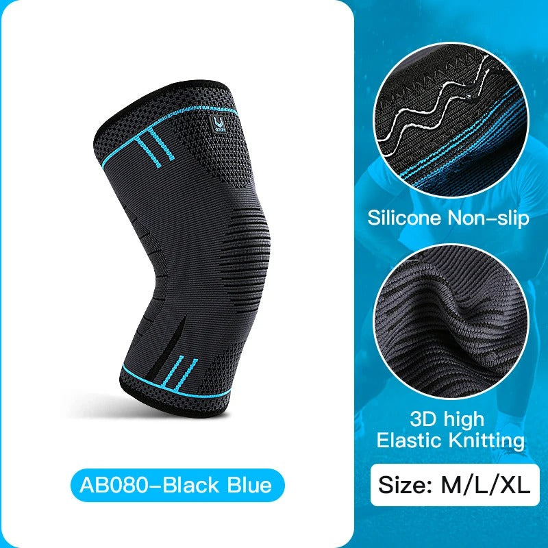 Compression Knee Support Sleeve – Elastic, Breathable Sports Brace with Anti-Collision Pad