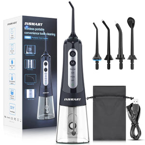 Water Flosser 300 ml Cordless Oral Irrigator, IPX7 Waterproof, 4 Modes, USB Rechargeable